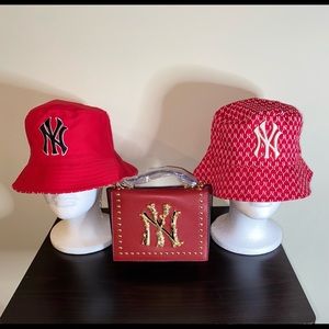 Ny bucket hat and Handbag